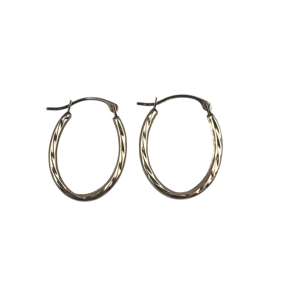 RL 10K Yellow Gold .4g Small Oval Twisted Pierced Earrings